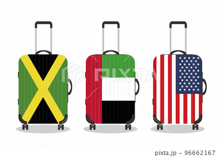 Set of modern suitcases with flags cover, 96662167