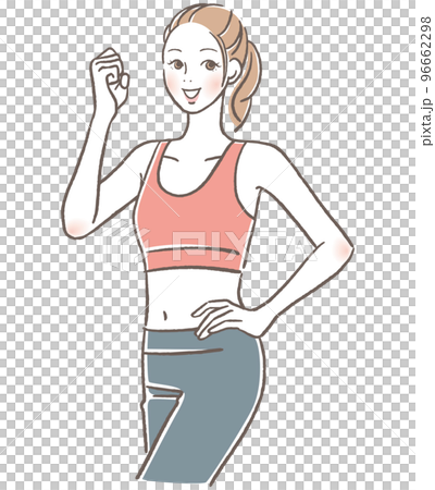 A woman doing a guts pose 96662298