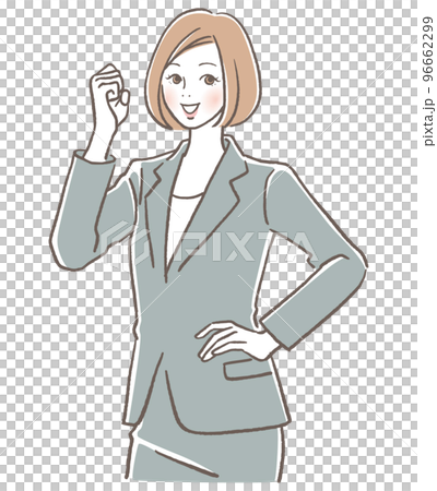 穿著西裝的女人做膽量姿勢 96662299
