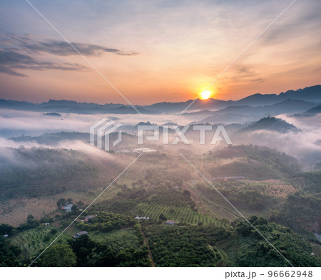 Bac Kan city, Vietnam in early morning Bac Kan city, Vietnam in early morning 96662948