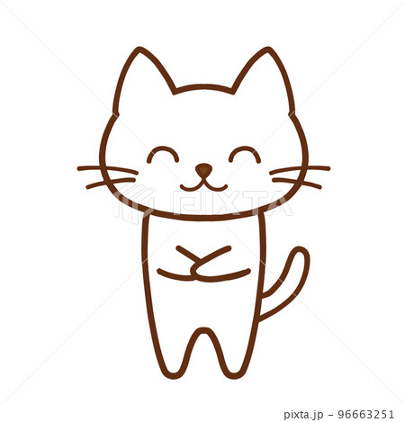 笑顔で両手を重ねるかわいい白猫 笑顔で両手を重ねるかわいい白猫 96663251