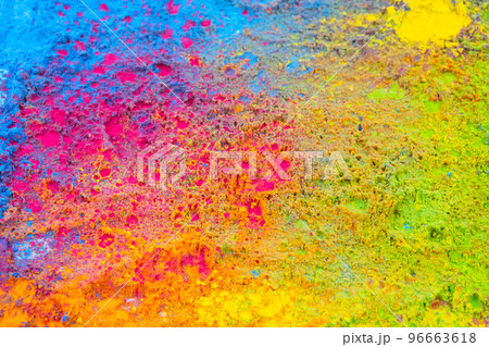Holi coloured powder background. Traditional holi paint texture. 96663618