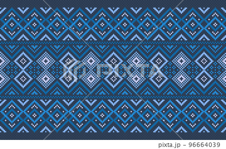 Pixel ethnic pattern, Vector embroidery abstract background, Geometric classic Navajo style 96664039