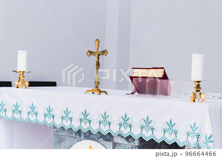 In the church. A place for the prayer of believers. Christian church inside. 96664466