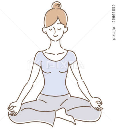 瞑想 女性(水色) 瞑想 女性(水色) 96665839