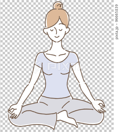 瞑想 女性(水色) 瞑想 女性(水色) 96665839