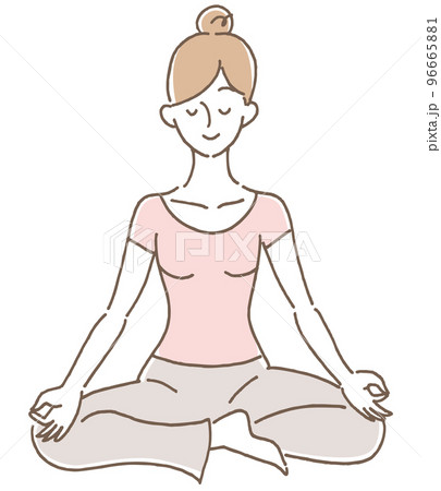 瞑想　女性（ピンク） 96665881