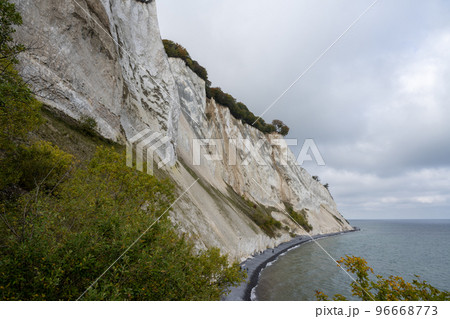 Beautiful chalk cliffs at Mons Klint in Denmark Beautiful chalk cliffs at Mons Klint in Denmark 96668773