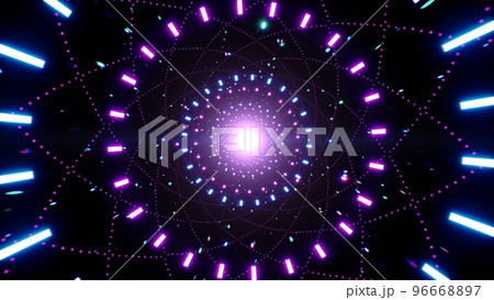Flickering Neon Light Beams in the Disco Style Geometric Background Flickering Neon Light Beams in the Disco Style Geometric Background 96668897
