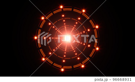 Glowing Red Circular Tunnel Light Lamps 96668931