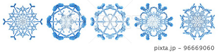 Snowflakes Dark Blue Ice Crystal Winter Symbol Snowflakes Dark Blue Ice Crystal Winter Symbol 96669060