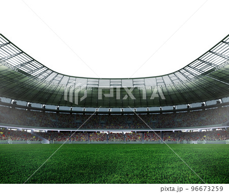 Modern football stadium ready to soccer match 96673259