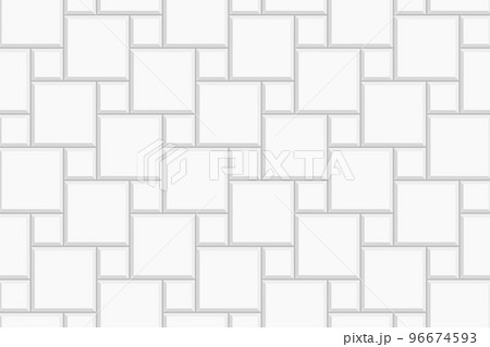 White tile hopscotch background. Stone or ceramic brick wall pattern. Kitchen backsplash mosaic surface. Bathroom, shower or toilet floor decoration. Pavement texture White tile hopscotch background. Stone or ceramic brick wall pattern. Kitchen backsplash mosaic surface. Bathroom, shower or toilet floor decoration. Pavement texture 96674593