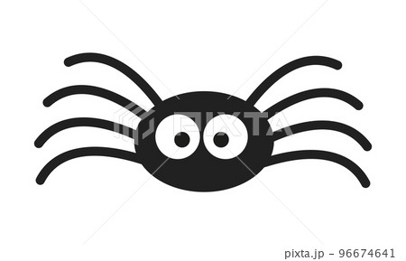 Cute little spider with big eyes isolated on white background. Halloween party design element. Vector cartoon illustration 96674641