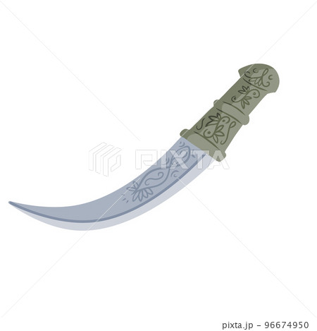 Arab dagger with curved blade. Omani culture...のイラスト素材 [96674950] - PIXTA