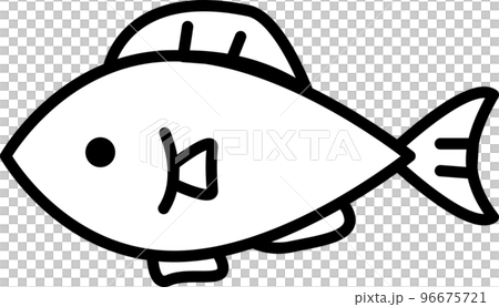 魚的簡單可愛的象形圖插圖 魚的簡單可愛的象形圖插圖 96675721