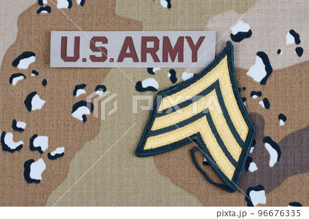 US ARMY battle dress uniform with sergeant rank patch 96676335