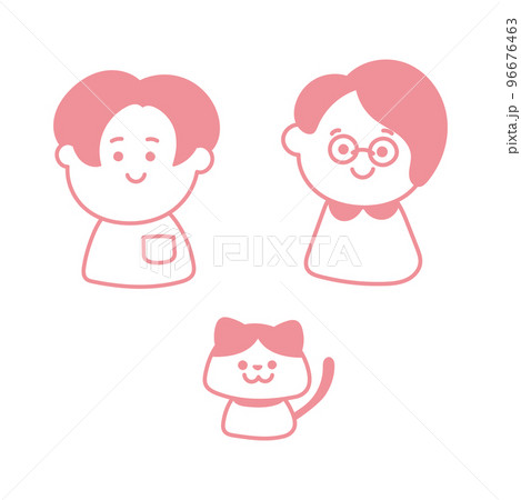 シンプルでかわいい夫婦・カップルのイラスト素材 シンプルでかわいい夫婦・カップルのイラスト素材 96676463
