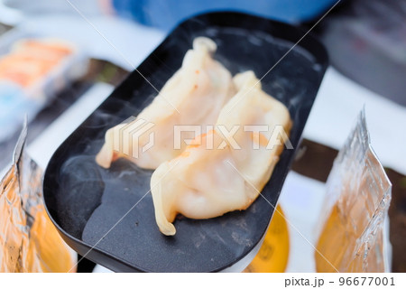 キャンプ場で調理した餃子 キャンプ場で調理した餃子 96677001