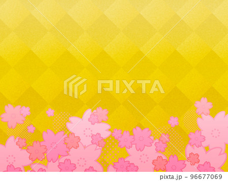 背景素材 桜 春 新春 正月 ピンク 金色 96677069
