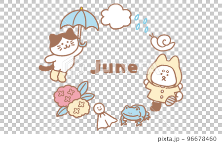 Cat and dog English rainy June illustration pastel color(簡單) Cat and dog English rainy June illustration pastel color(簡單) 96678460