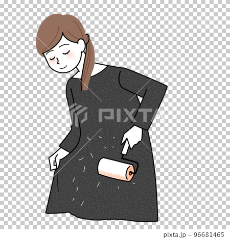 服にコロコロする女性 服にコロコロする女性 96681465