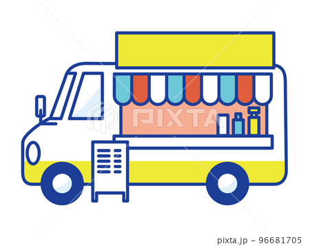 シンプルなキッチンカー　横位置 96681705