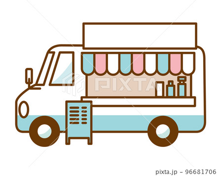 シンプルなキッチンカー　横位置 96681706