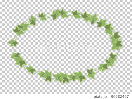 Round frame of leaf and ivy illustration... - Stock Illustration ...
