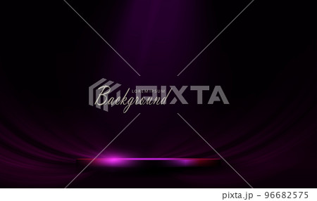 Dark purple illustration with round podium and glitter Dark purple illustration with round podium and glitter 96682575