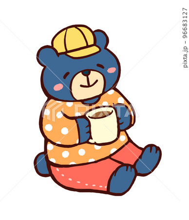 優しいクマのティータイムイラストのイラスト素材 [96683127] - PIXTA