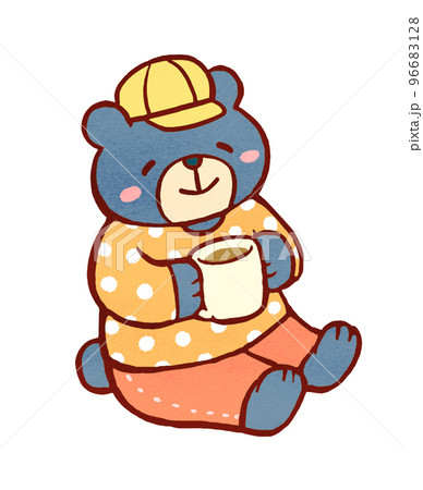 優しいクマのティータイムイラストのイラスト素材 [96683128] - PIXTA