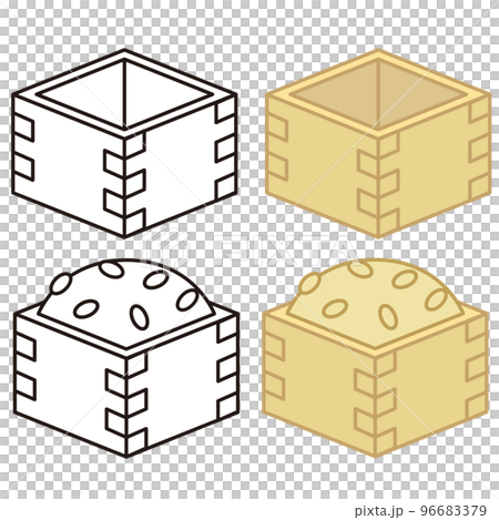 Fukumame and masu icon illustration set Fukumame and masu icon illustration set 96683379