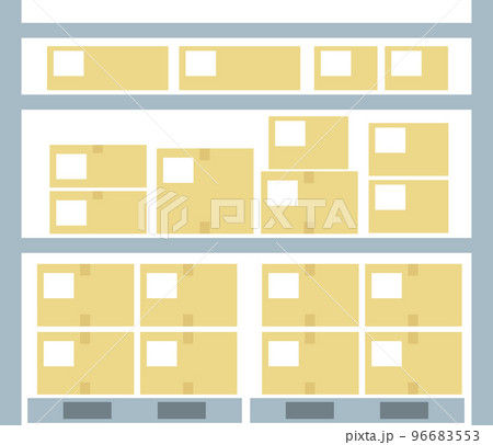 倉庫の荷物が詰まった棚 倉庫の荷物が詰まった棚 96683553