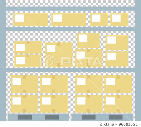 倉庫の荷物が詰まった棚 倉庫の荷物が詰まった棚 96683553