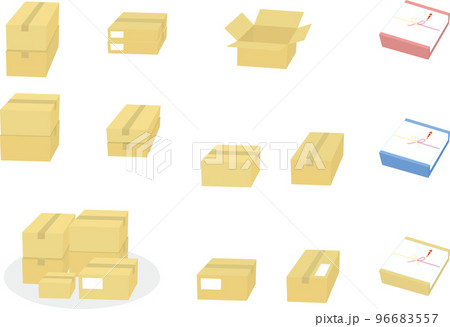 荷物_段ボールの箱_贈り物の箱_セット 荷物_段ボールの箱_贈り物の箱_セット 96683557