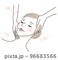 フェイスマッサージを受ける女性 96683566