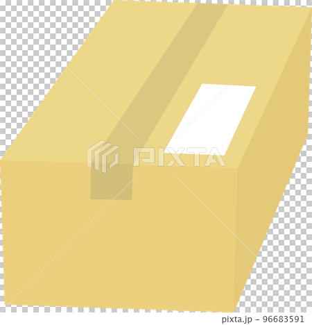 荷物_ダンボールの箱_縦長_ラベルあり 96683591
