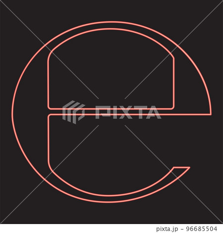 Neon estimated sign e mark symbol e red color vector illustration image flat style 96685504
