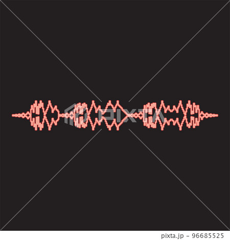 Neon soundtrack pulse music player audio wave equalizer element floating sound wave red color vector illustration image flat style 96685525