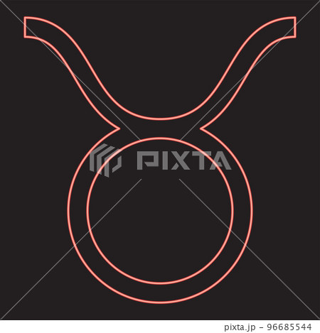 Neon taurus symbol red color vector illustration image flat style Neon taurus symbol red color vector illustration image flat style 96685544