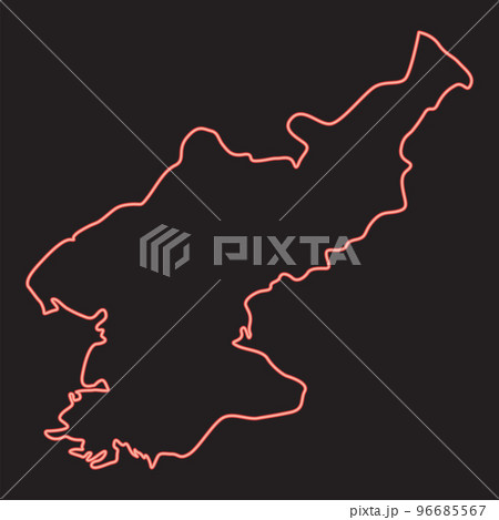 Neon map of north korea red color vector illustration image flat style Neon map of north korea red color vector illustration image flat style 96685567