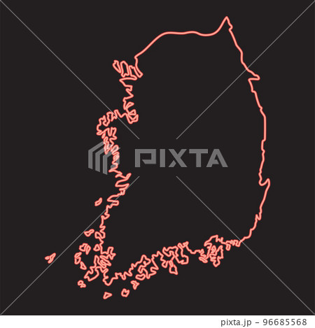 Neon map of south korea red color vector illustration image flat style Neon map of south korea red color vector illustration image flat style 96685568