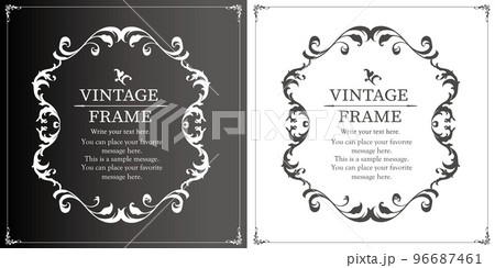 オシャレなフレーム。デザインテンプレート。ゴージャスな額のセット。 オシャレなフレーム。デザインテンプレート。ゴージャスな額のセット。 96687461