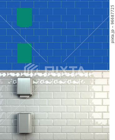 industrial equipment for public toilets napkin holder satchel in white room 3d render image with colored alpha 96687725