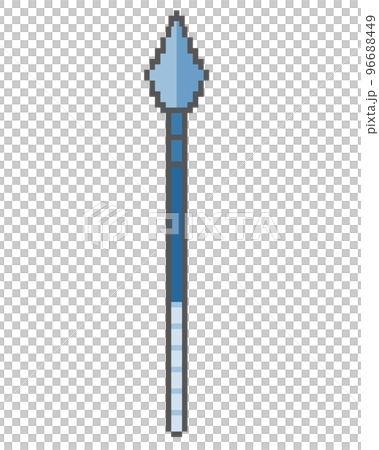 Pixel art _ spear (blue) - Stock Illustration [96688449] - PIXTA