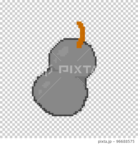 ドット絵_果物(黒) 96688575