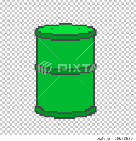ドット絵_ドラム缶(緑) 96688689