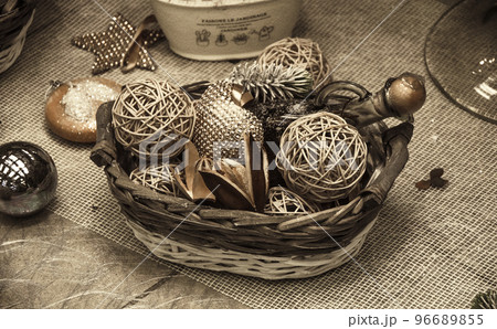 Composition with Christmas decorations Composition with Christmas decorations 96689855