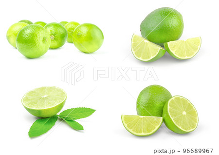 Collection of limes on white 96689967
